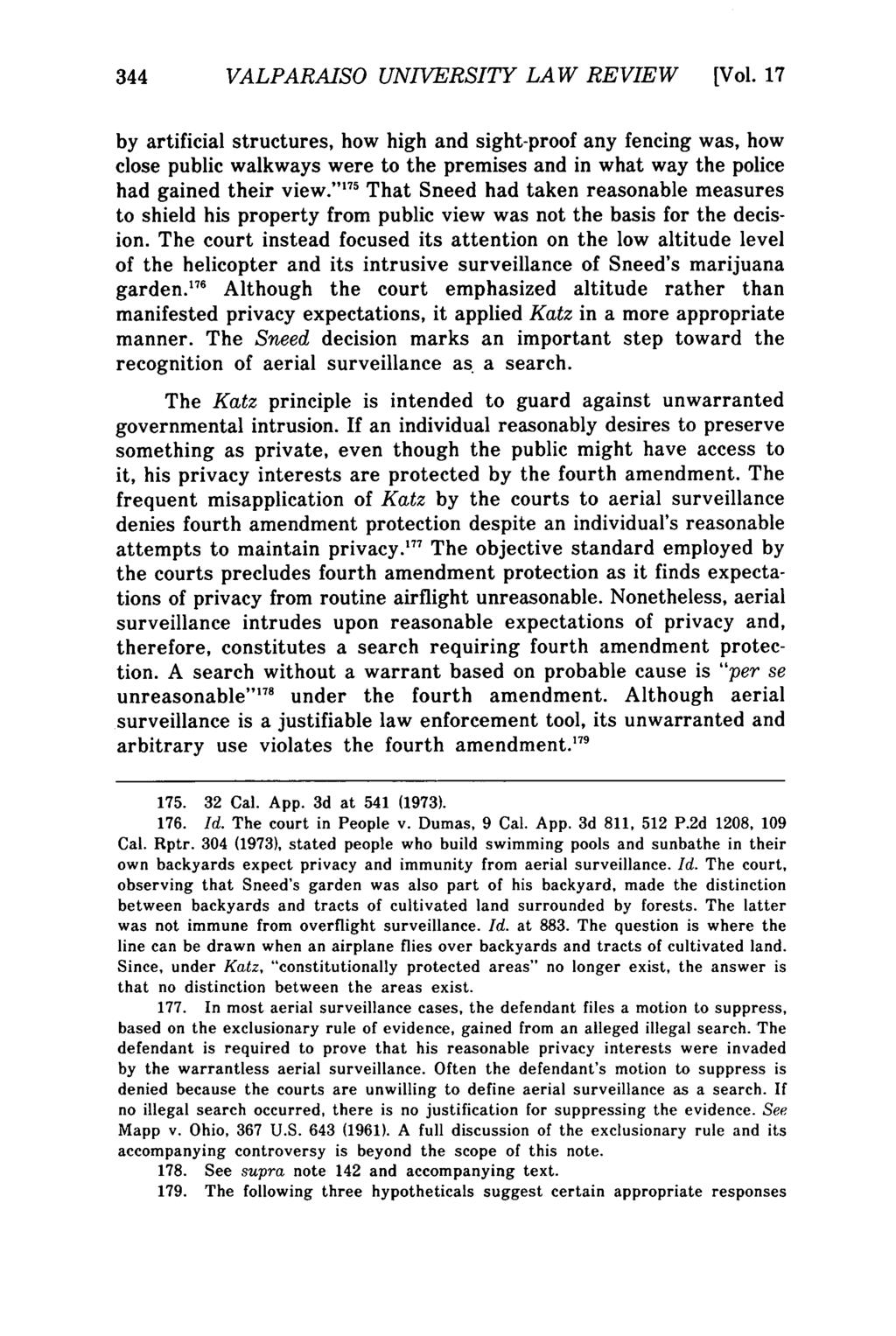 Valparaiso University Law Review, Vol. 17, No. 2 [1982], Art. 5 344 VALPARAISO UNIVERSITY LAW REVIEW [Vol.