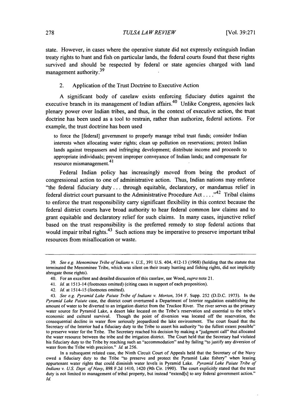 Tulsa Law Review, Vol. 39 [2003], Iss. 2, Art. 3 TULSA LA W RE VIEW [Vol. 39:271 state.