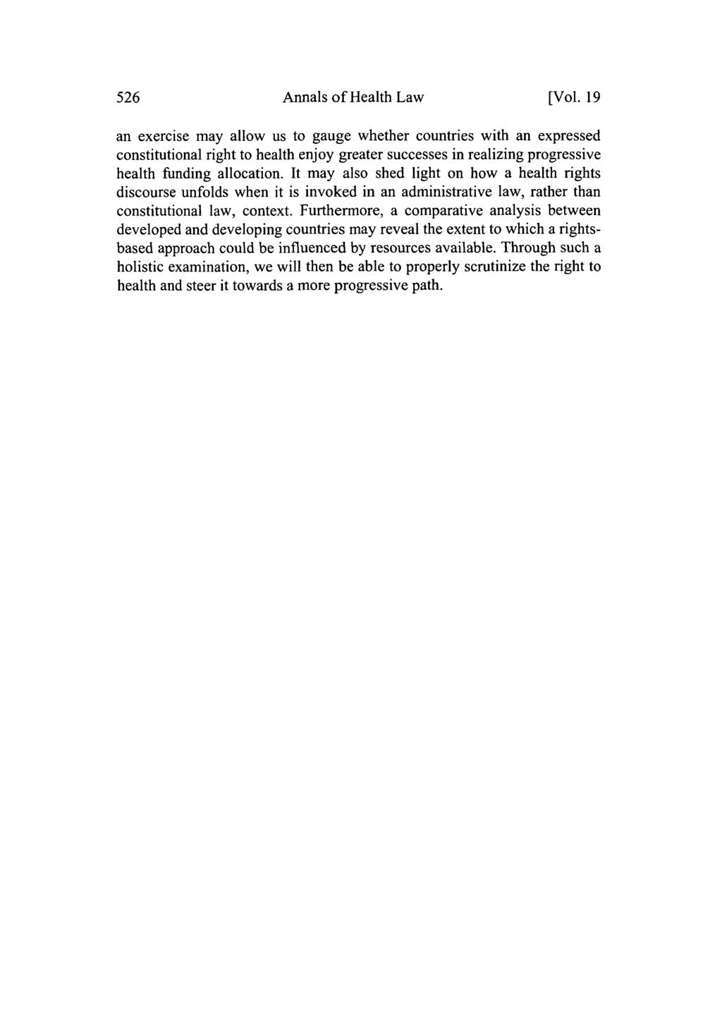 Annals of Health Law, Vol. 19 [2010], Iss. 3, Art. 5 526 Annals of Health Law [Vol.