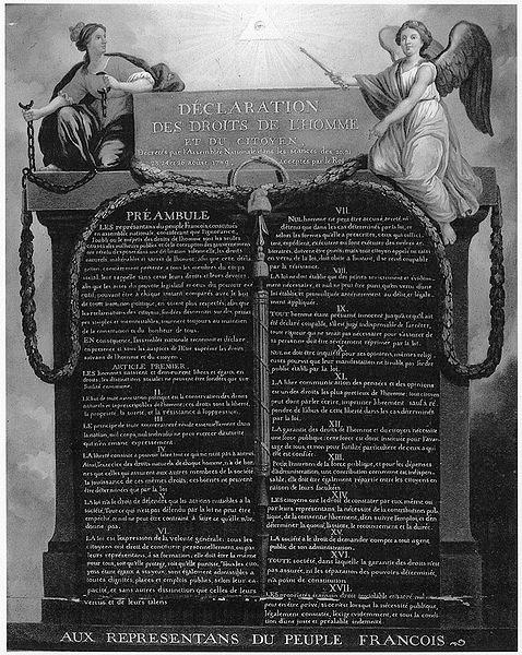 Stage #1: Enlightened Reforms of National Assembly Declaration of the Rights of Man and Citizen (August 1789) outlined the natural rights of