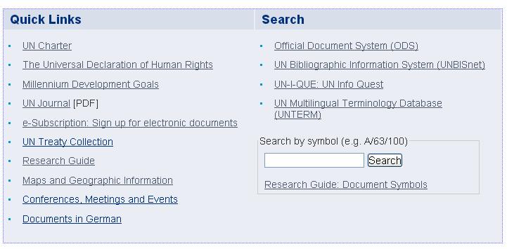 How to Find UN Documents and Information The starting points: