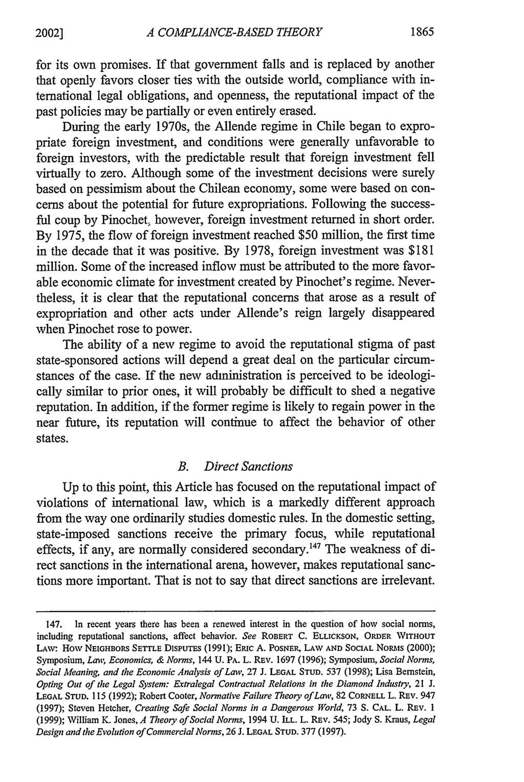 2002] A COMPLIANCE-BASED THEORY 1865 for its own promises.