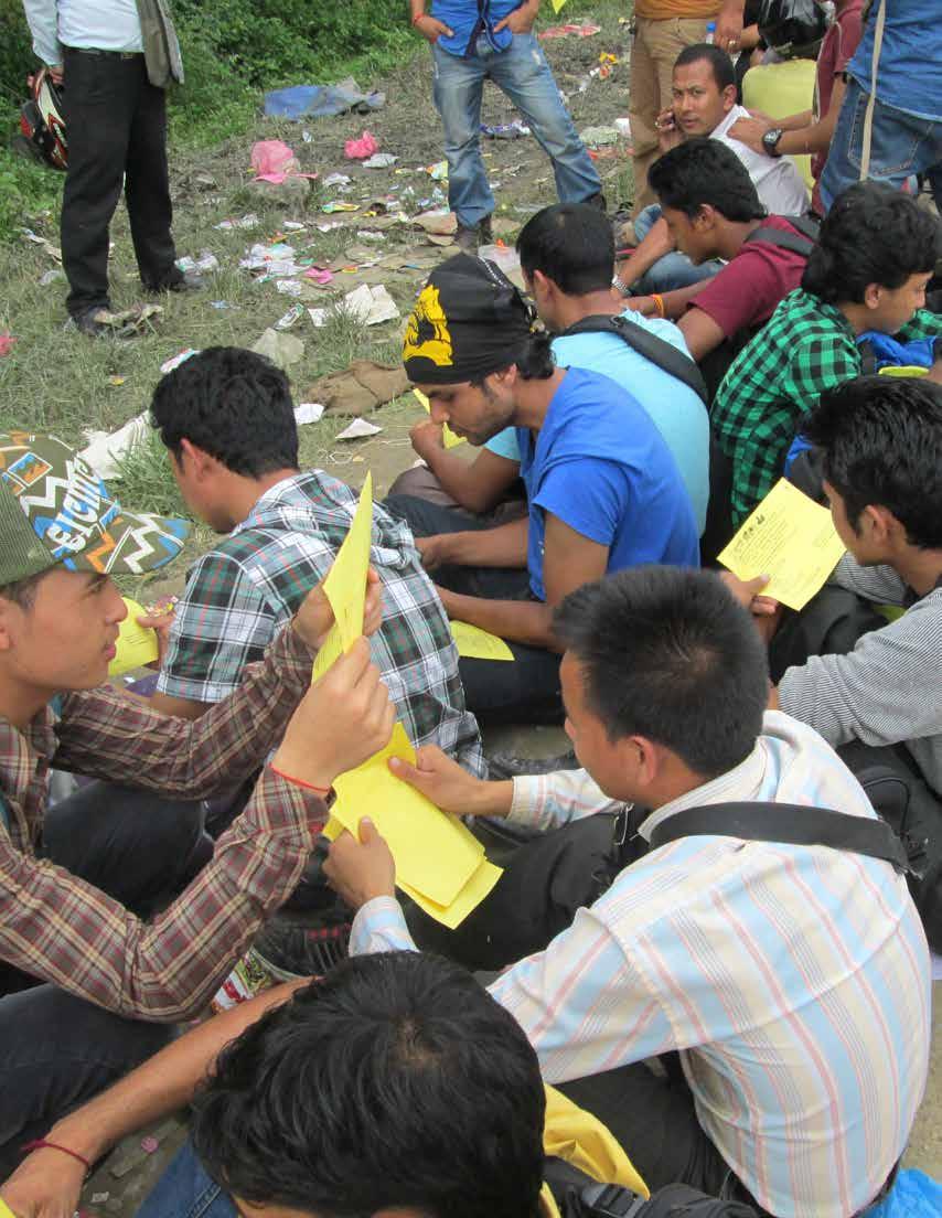 62 Aspirant migrant workers queuing up for filling