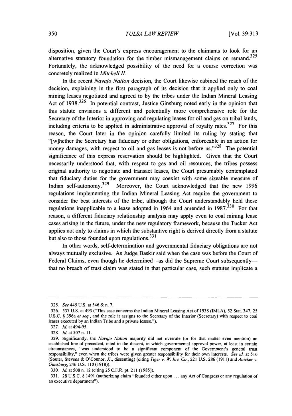 Tulsa Law Review, Vol. 39 [2003], Iss. 2, Art. 4 TULSA LAW REVIEW [Vol.