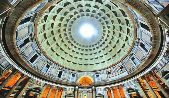 Now a church, the vast cylindrical former temple whose undamaged exterior wall supports a 43.3 metre-high (142 ft) dome with a circular skylight at its summit, drew 7.4 million visitors last year.