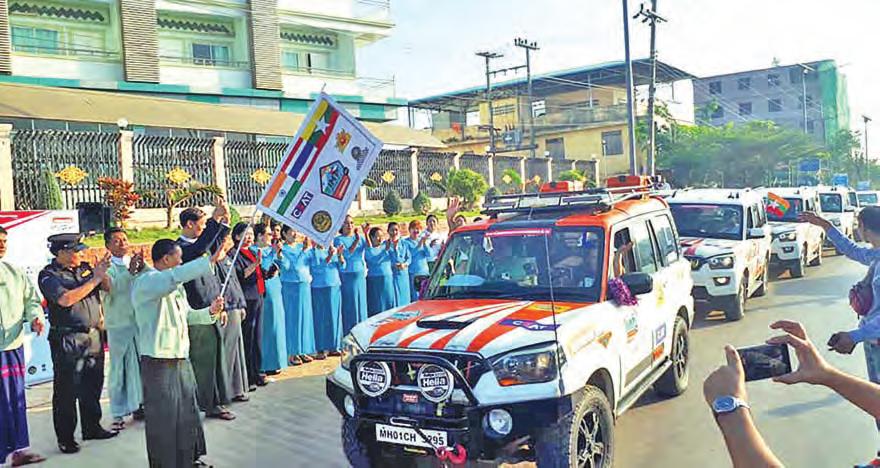 6 National India-Myanmar-Thai friendship car rally begins Myanmar leg in Myawady The India- Myanmar- Thailand friendship driving festival ceremony was held in front of Grade One Hotel on 13 December.