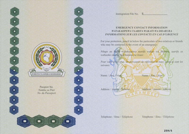 Cascaded Kenyan EAC e-passport Phase out the National Passports and adopt EAC ordinary and diplomatic passports