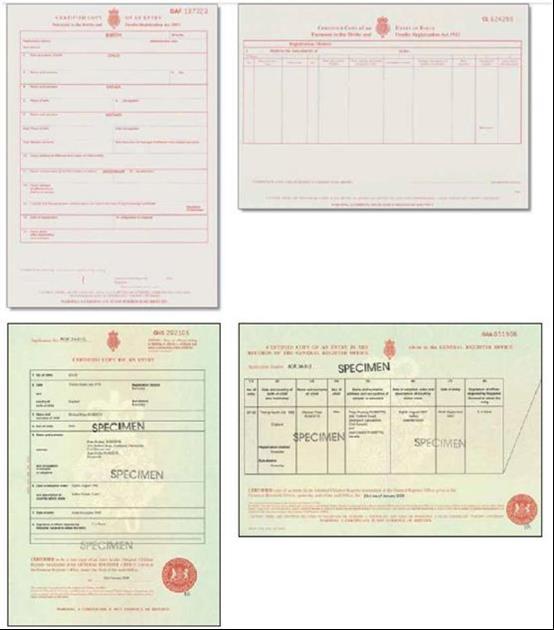 8 A full birth or adoption certificate issued in the UK which includes the name(s) of at least one of the holder s parents or adoptive parents, together with an official document giving the person s