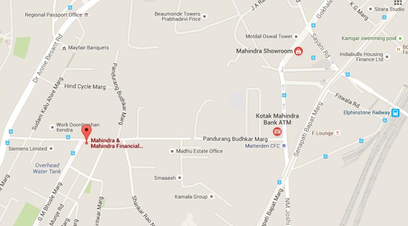 - ROUTE MAP - Extraordinary General Meeting of Mahindra Trustee Company Private Limited to be held at the Registered Office of the Company at Mahindra Towers, 4 th