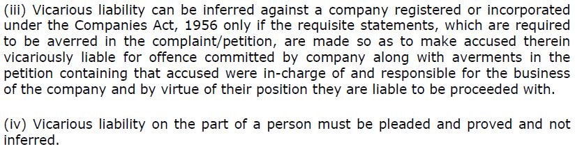 4. Prosecution of Directors As mentioned earlier, the NI Act affixes liability on Directors of a company even when they are not directly involved with bouncing of cheque.