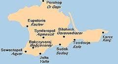 Crimea penisula of Ucraine - located on the northern coast of Black sea