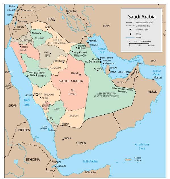 Figure 1. Map of Saudi Arabia Source: Map Resources.