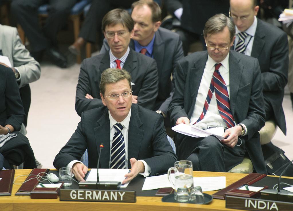 UN Photo / Mark Garten Global Issues Taking to the world stage: German foreign minister Guido Westerwelle addresses the UN Security Council on security and development on February 11, 2011 public,
