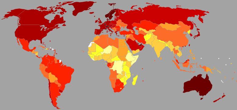 Global socio-demographic portrait : Gross Domestic product per capita