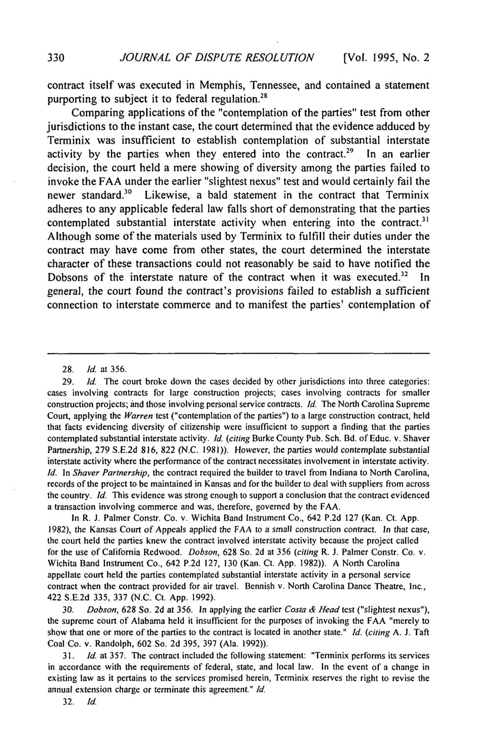 Journal of Dispute Resolution, Vol. 1995, Iss. 2 [1995], Art. 5 JOURNAL OF DISPUTE RESOLUTION [Vol. 1995, No.