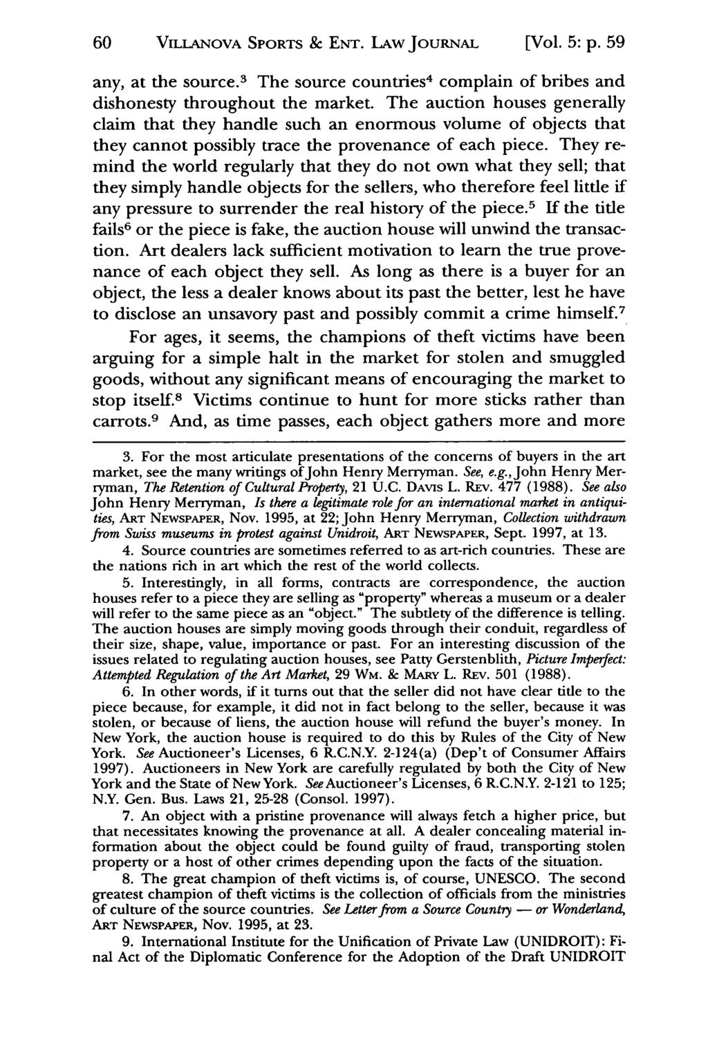 60 ViLLANOVA Jeffrey S. Moorad SPORTS Sports Law & ENT. Journal, LAW Vol. 5, JOURNAL Iss. 1 [1998], Art. 5 [Vol. 5: p. 59 any, at the source.