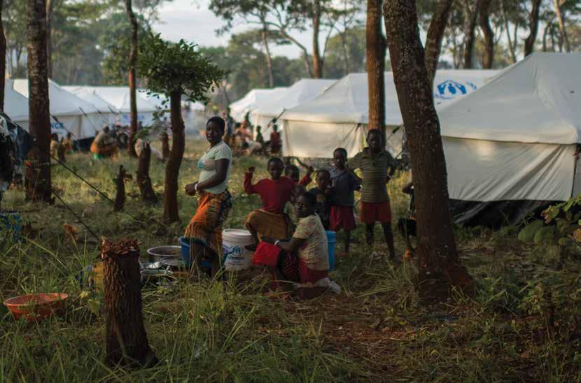 Burundian refugees sheltered in the Nyaragusu refugee camp in the United Republic of Tanzania.