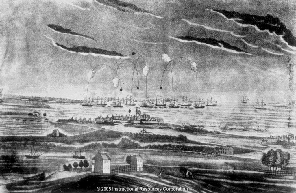 War of 1812 Francis Scott Key described the scene of the British bombardment of the Fort in his stirring poem, The Star Spangled Banner, published in Baltimore and