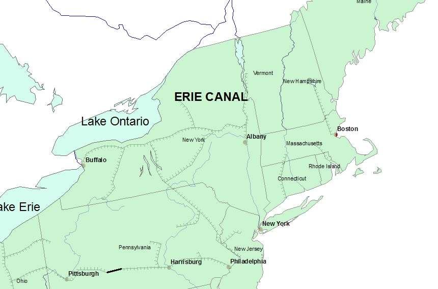 Erie Canal runs to