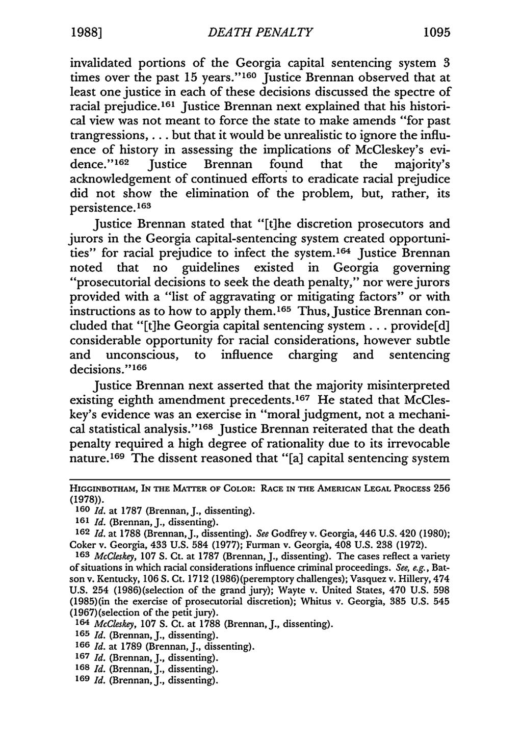 1988] DEATH PENALTY 1095 invalidated portions of the Georgia capital sentencing system 3 times over the past 15 years.
