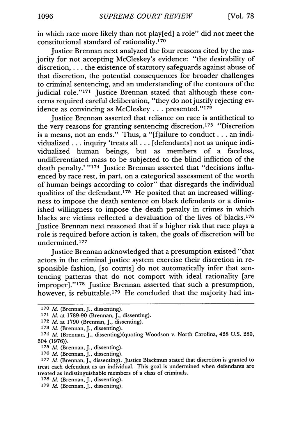 1096 SUPREME COURT REVIEW [Vol. 78 in which race more likely than not play[ed] a role" did not meet the constitutional standard of rationality.