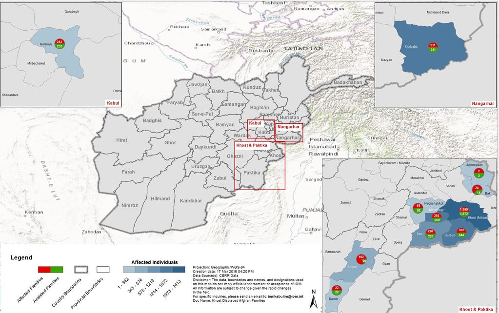 AFGHANISTAN Number of Assessed & Assisted Undocumented Afghan