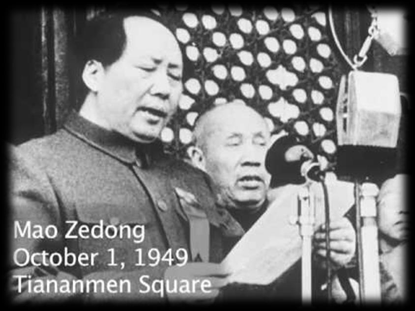 The Fall of China 1949 Mao Zedong s Communist forces drove out Chiang Kai-Shek to the offshore province of Formosa (Taiwan) Mao