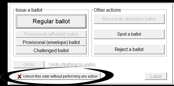 To correct a mistake: CONTACT THE CLERK S OFFICE FIRST!!!! 1. Search for the voter, using the DLN/Name search box 2. Select the voter 3. Click Lock this voter record 4. Click Undo 5.