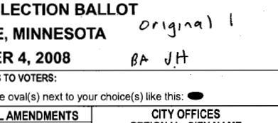 Process for Duplicating Ballots Occasionally, the ballot counter will reject a ballot because it is damaged or the voter used the wrong type of pen or vote mark.