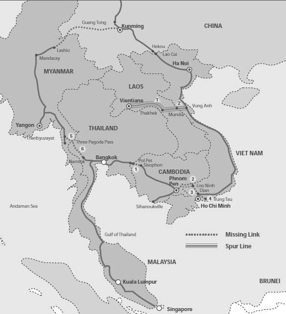 Figure 5: The Singapore Kunming Rail Link
