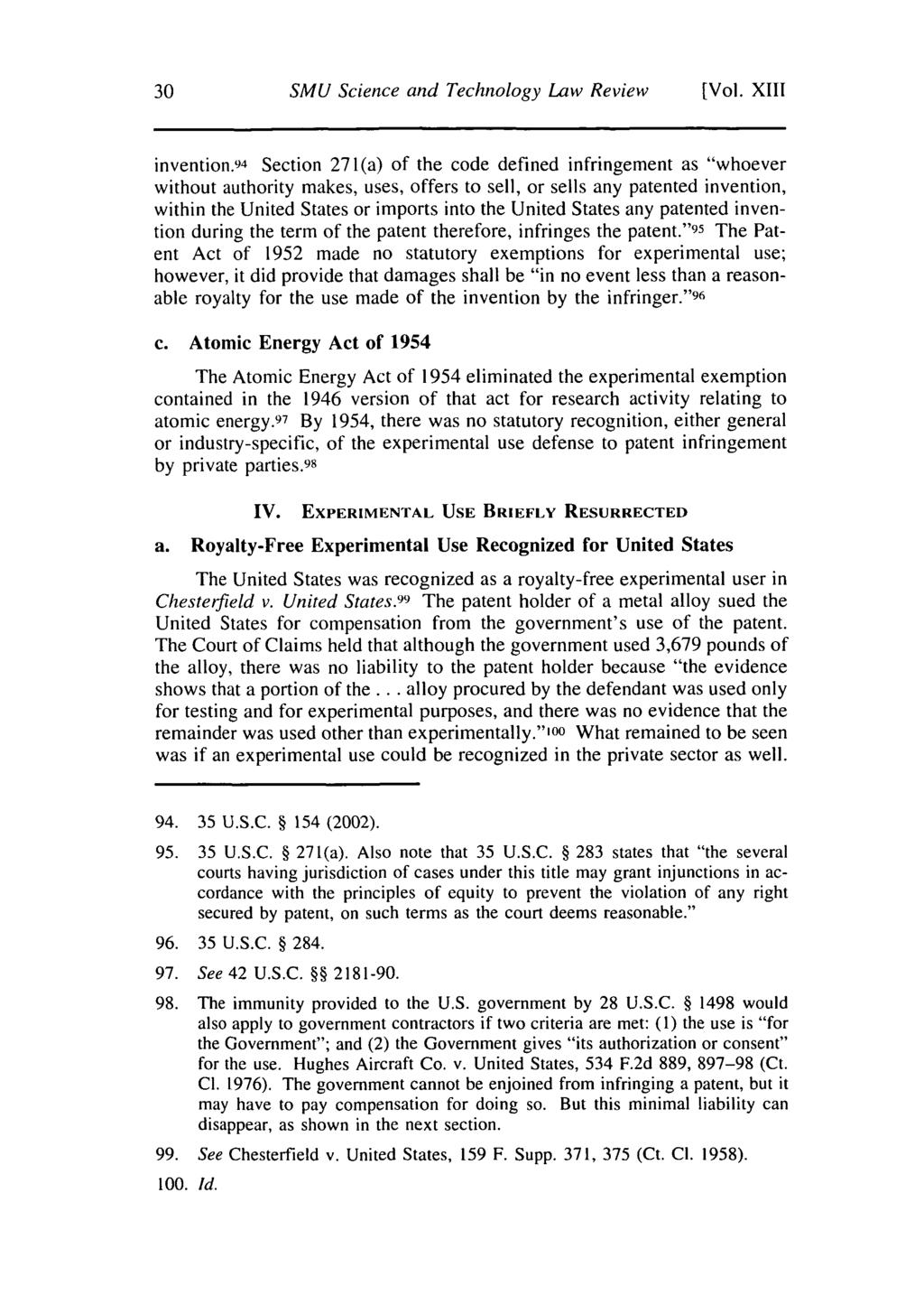 30 SMU Science and Technology Law Review [Vol. XIII invention.