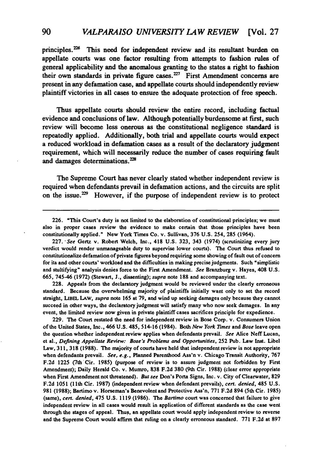 Valparaiso University Law Review, Vol. 27, No. 1 [1992], Art. 2 90 VALPARAISO UNIVERSITY LAW REVIEW [Vol. 27 principles.
