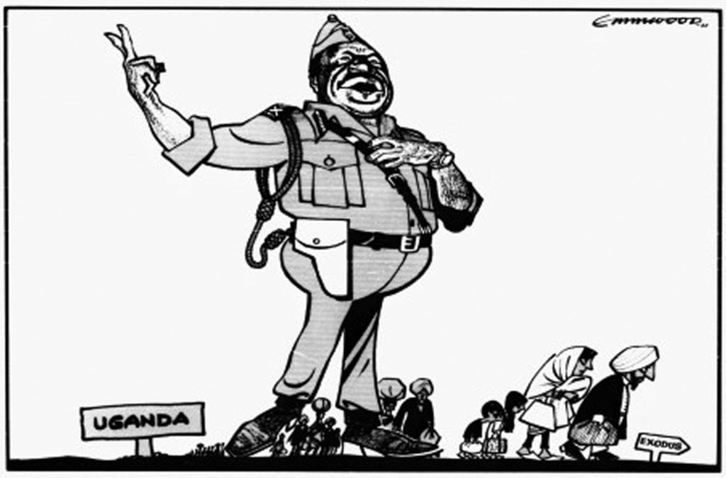 6 SOURCE D A cartoon from a British newspaper published in August 1972. The large figure is President Idi Amin, the ruler of Uganda.