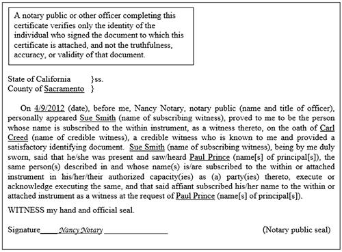 Nancy completes Nancy s notary public journal entry.