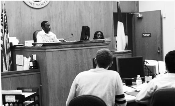 TEEN/PEER JUDGE TRIAL * Teen/Peer judge on the bench * Volunteer teen prosecuting attorneys representing the State and the City/County * Volunteer teen defense attorneys representing the defendant.