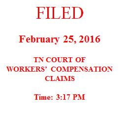 IN THE COURT OF WORKERS' COMPENSATION CLAIMS AT KINGSPORT Bradley Booker, ) Docket No.: 2015-02-0222 Employee, ) v. ) State File No.: 5311-2015 ) Mid-City Grill, ) Uninsured Employer.