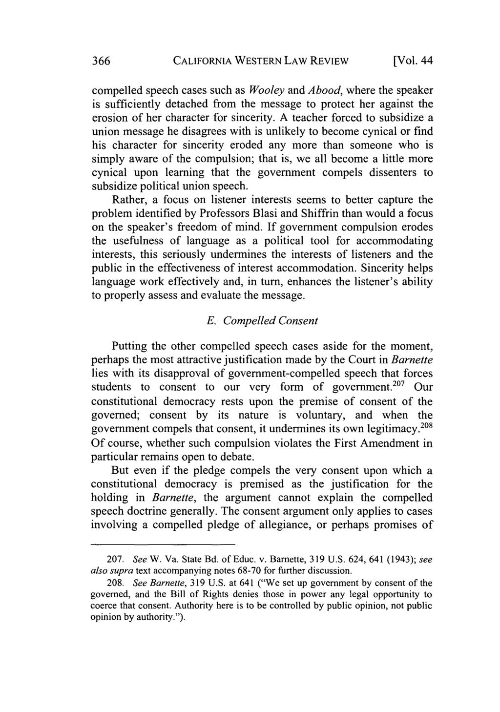 California Western Law Review, Vol. 44 [2007], No. 2, Art. 2 CALIFORNIA WESTERN LAW REVIEW [Vol.