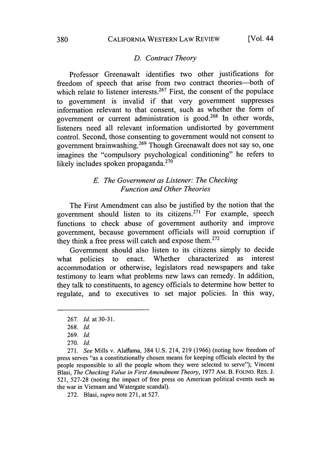 California Western Law Review, Vol. 44 [2007], No. 2, Art. 2 380 CALIFORNIA WESTERN LAW REVIEW [Vol. 44 D.