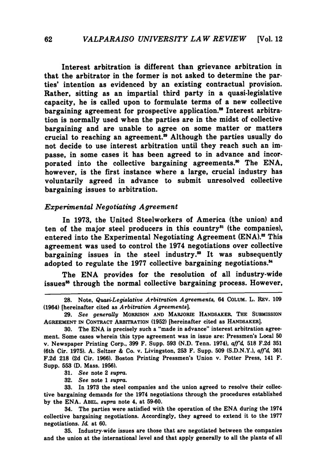 Valparaiso University Law Review, Vol. 12, No. 1 [1977], Art. 3 62 VALPARAISO UNIVERSITY LAW REVIEW [Vol.