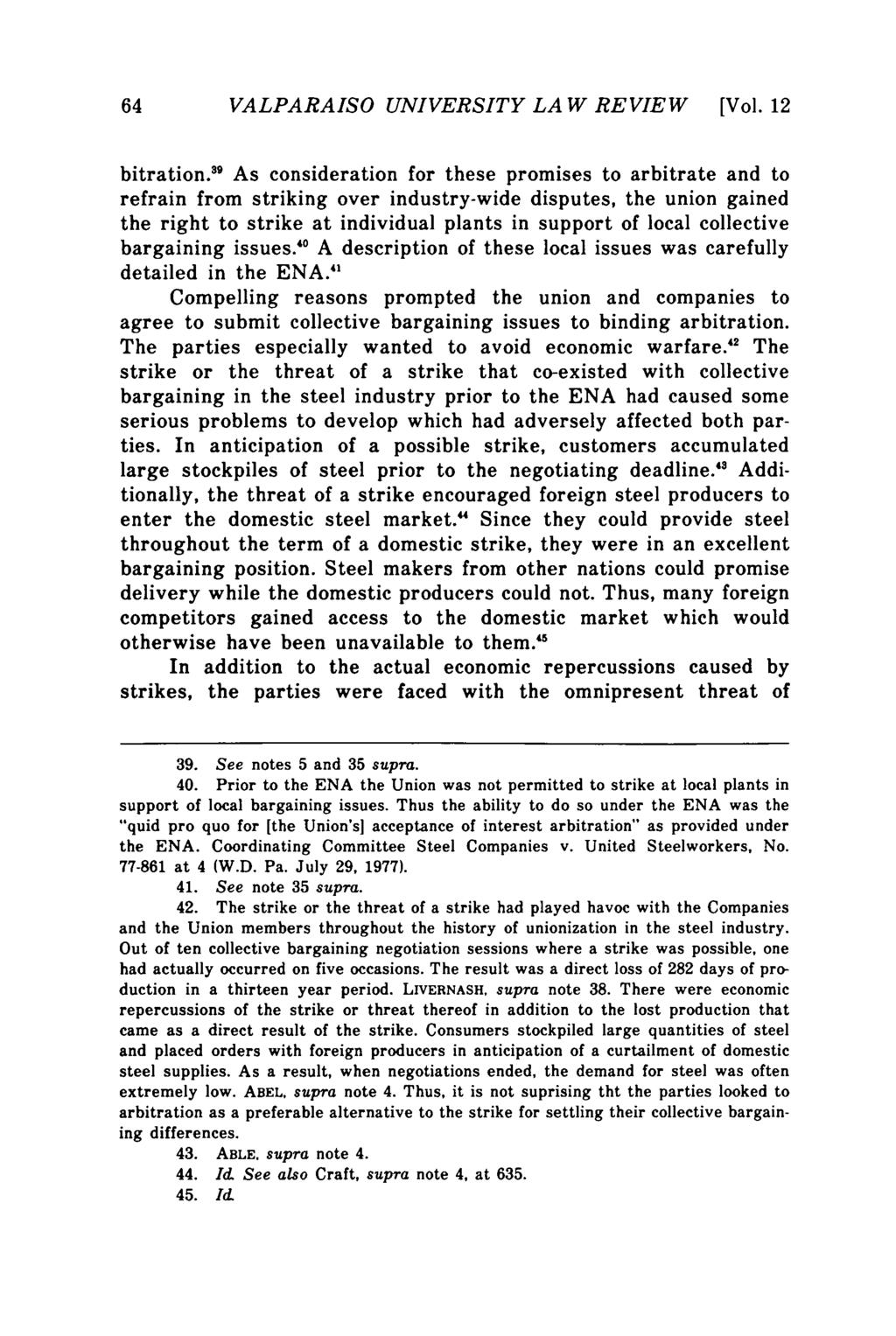 Valparaiso University Law Review, Vol. 12, No. 1 [1977], Art. 3 64 VALPARAISO UNIVERSITY LAW REVIEW [Vol.