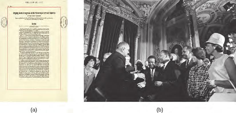 Chapter 7 Voting and Elections 243 Figure 7.2 The Voting Rights Act (a) was signed into law by President Lyndon B.