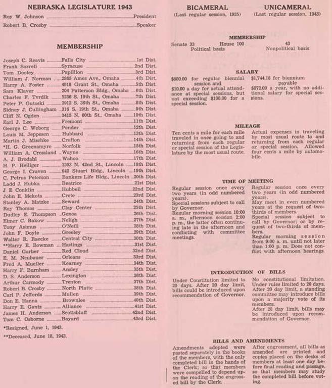 1944 Nebraska Legislature Pamphlet 3 Page 2 Courtesy