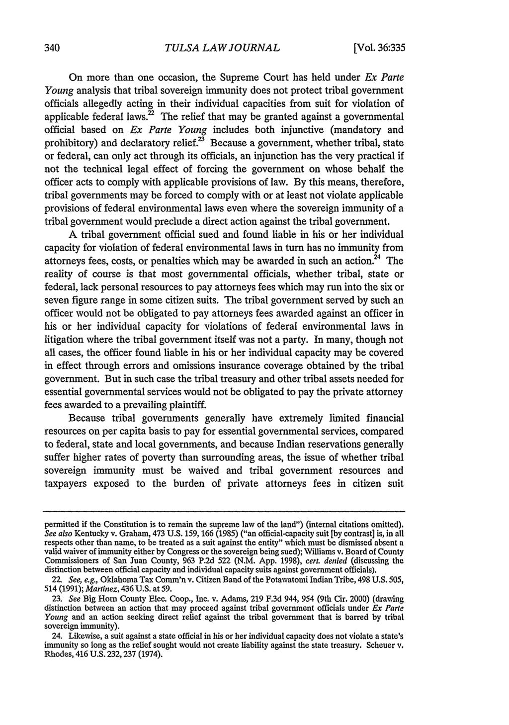 Tulsa Law Review, Vol. 36 [2000], Iss. 2, Art. 4 TULSA LAW JOURNAL [Vol.