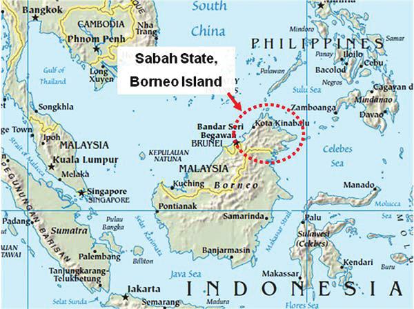 Section 5.4 133 Figure 5.2: Map showing location of Sabah from bbec.sabah.gov.my the Moro rebels. Most critically, this support included military training for Filipino rebels.