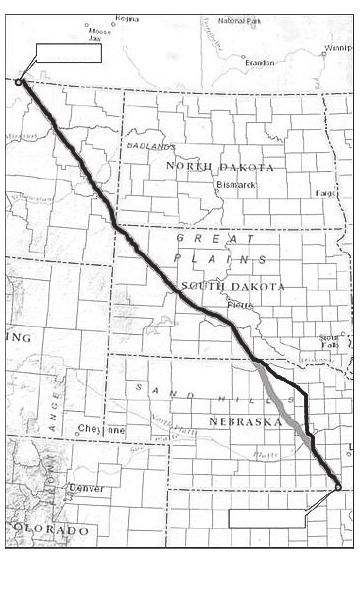 Morgan, MT Figure 5 Route of Keystone XL Project Steele City, NE Proposed New Keystone XL Project Previous Proposed Keystone XL Route Source: U.S. State Department The issue of local regulation was brought before the Nebraska Legislature (the Unicameral) in 2011.