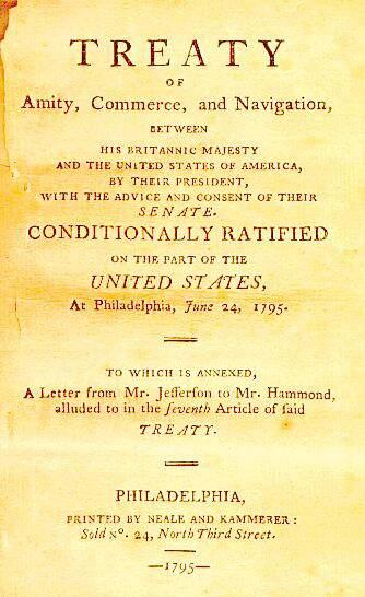 The Jay Treaty, signed late in 1794, dealt with several troublesome issues.