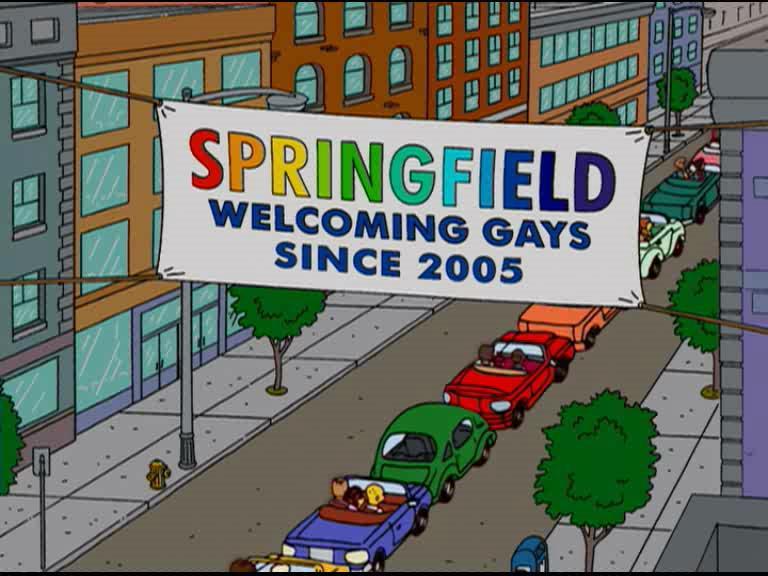 There's Something About Marrying The Simpsons, 2005 16th season When Springfield legalizes same-sex marriage,