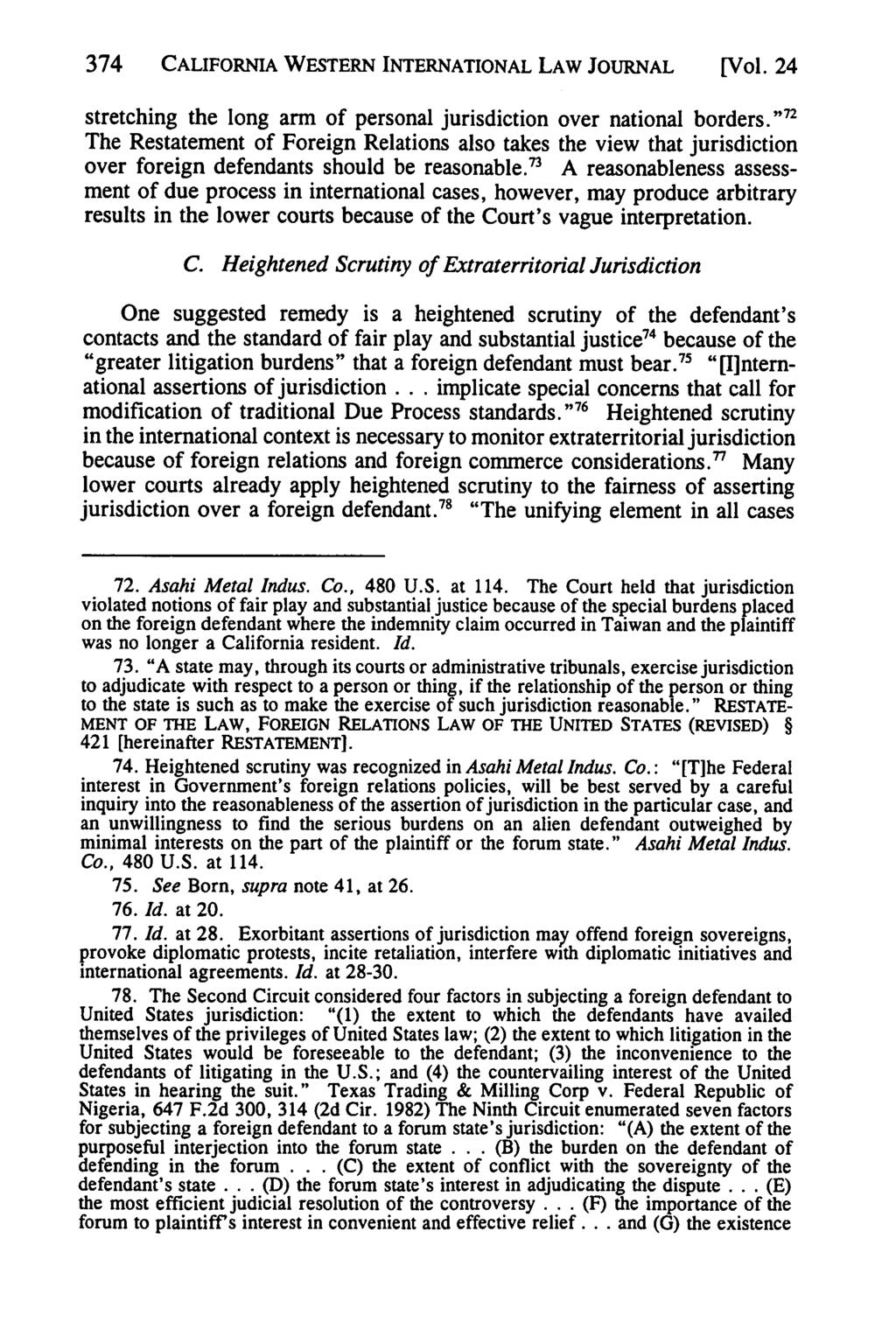 California Western International Law Journal, Vol. 24 [1993], No. 2, Art. 8 374 CALIFORNIA WESTERN INTERNATIONAL LAW JOURNAL [Vol.