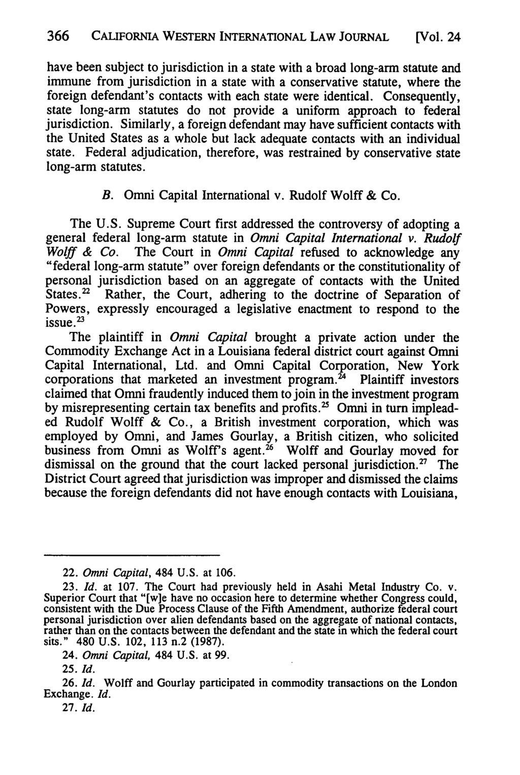 California Western International Law Journal, Vol. 24 [1993], No. 2, Art. 8 366 CALIFORNIA WESTERN INTERNATIONAL LAW JOURNAL [Vol.
