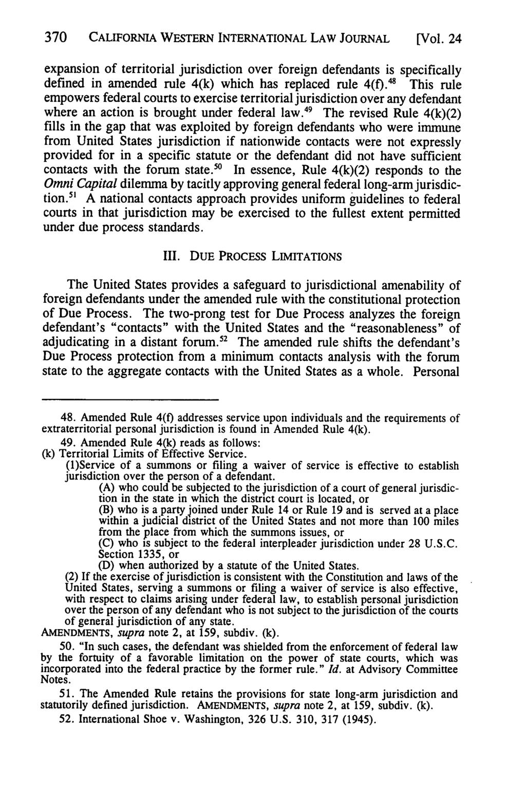 California Western International Law Journal, Vol. 24 [1993], No. 2, Art. 8 370 CALIFORNIA WESTERN INTERNATIONAL LAW JOURNAL [Vol.